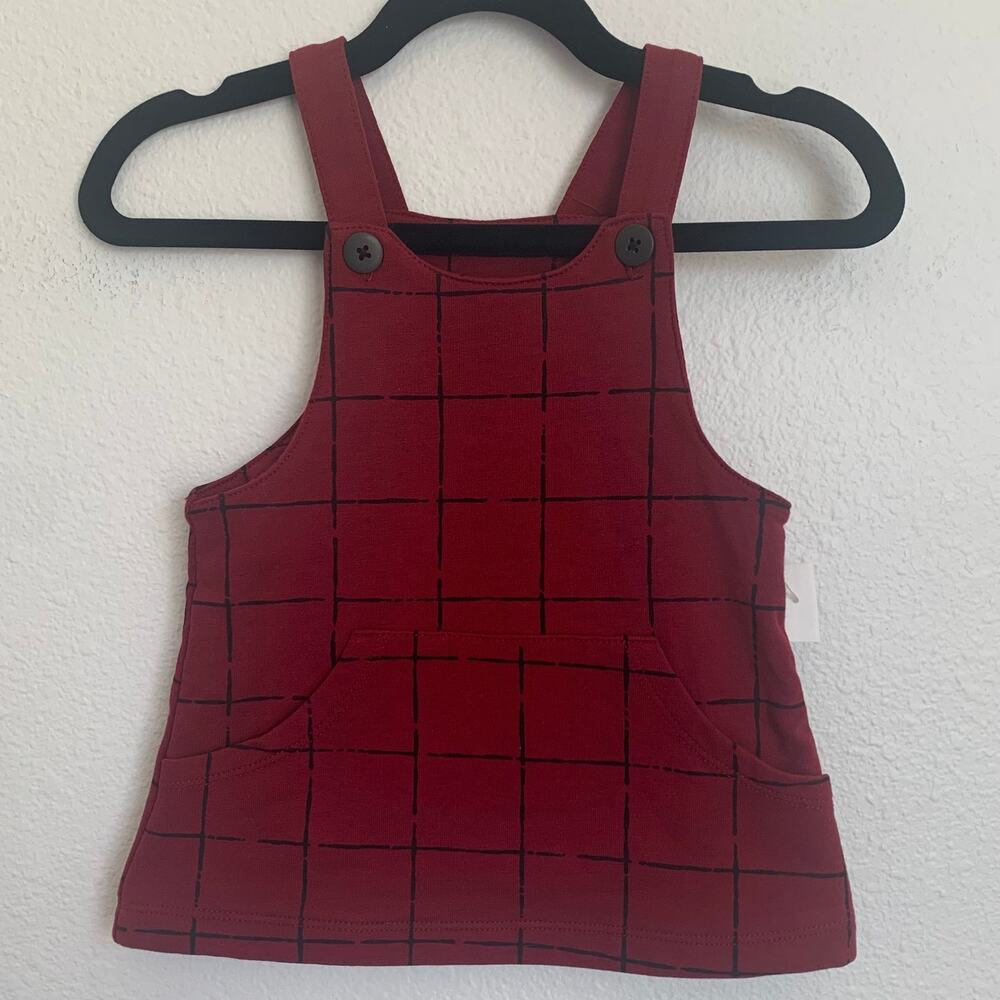 5/$25 NEW Nordstrom Plaid Overall Dress in Red‎ Black